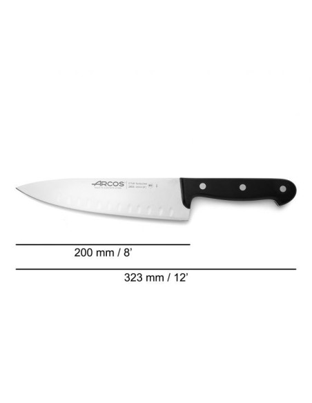 Cuchillo cocinero con alveolos Serie Universal 200 mm