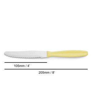 CUCHILLO POSTRE COLOR AMARILLO POLIPROPILENO 105 MM 2
