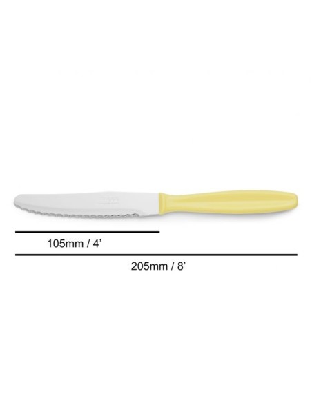 CUCHILLO POSTRE COLOR AMARILLO POLIPROPILENO 105 MM