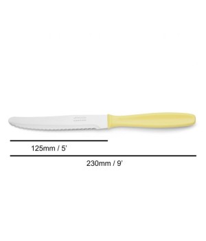 CUCHILLO MESA COLOR AMARILLO POLIPROPILENO 230 MM 2