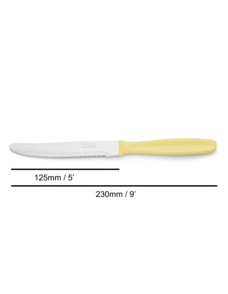 CUCHILLO MESA COLOR AMARILLO POLIPROPILENO 230 MM