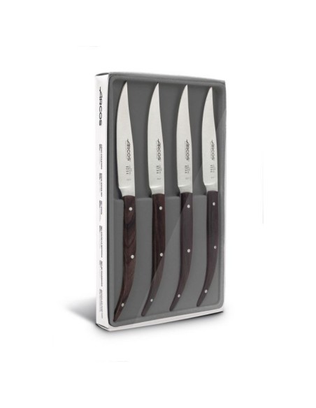 JUEGO 4 PZAS. CUCHILLOS CHULETEROS THE ORIGIN MADERA DE PALISANDRO