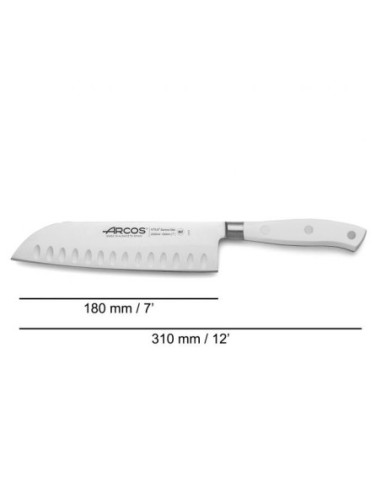 CUCHILLO SANTOKU SERIE RIVIERA BLANC 180 MM
