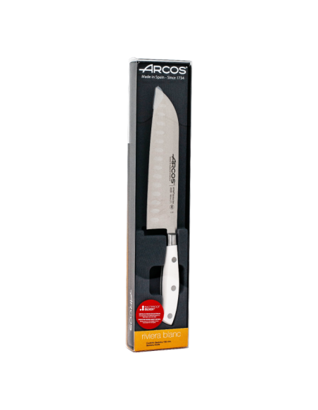 CUCHILLO SANTOKU SERIE RIVIERA BLANC 180 MM