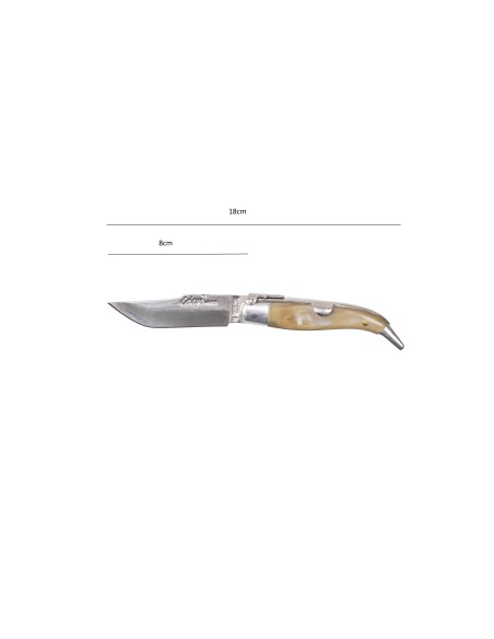 Navaja Clásica Albaceteña con hoja de 8cm de acero inoxidable. Mango de asta de Toro.