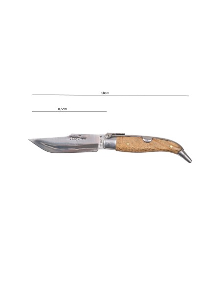 Navaja Clásica Albaceteña con hoja de 8 cm de acero acero inoxidable. Mango de Madera de Encina.