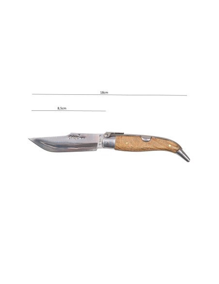 Navaja Clásica Albaceteña con hoja de 8 cm de acero acero inoxidable. Mango de Madera de Encina.