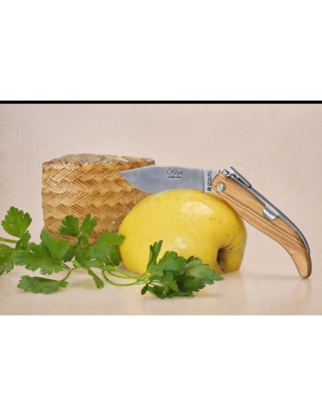 Navaja Pastora de 7cm con Mango de Madera de Olivo y Hoja de Acero Carbono.